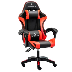 Cadeira Gamer Suprema Red, Reclinável, Almofada Lombar/Cervical, Suporta Até 120Kg - comprar online