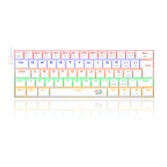 Teclado Mecânico 60% Redragon Lakshmi White Rainbow Switch Blue