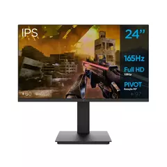 Monitor Gamer OX Órbita 24" Pivot, Led, Full HD, 165Hz, IPS, Overdrive, Flicker Free, Low Blue Light, Vesa, HDMI/DP