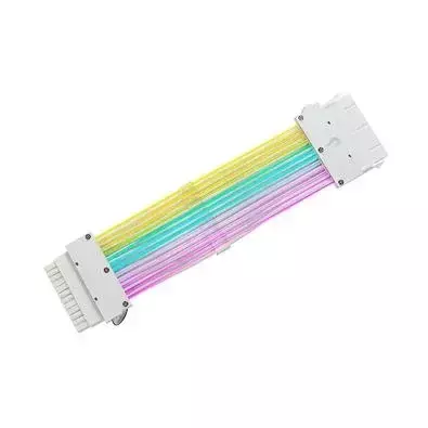 Cabo Extensor Fonte Sleeved Rise Mode White ARGB para Placa Mãe 24P - RM-SL-FW-ARGB