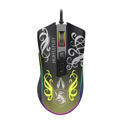 Mouse Gamer Redragon Harry Potter Lufa-Lufa, RGB, 12400 DPI, Sensor Pixart PMW3327, USB, Preto e Amarelo - HP-711H