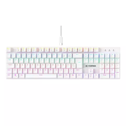 Teclado Mecânico Fortrek Gravity White 100 Fullsized Switch Red