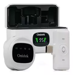 Kit Case com 2 Microfone de Lapela Sem Fio Onistek ON-MC828 White USB-C