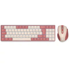 Kit Teclado e Mouse Sem Fio Gamer Redragon BS-8772 Pink