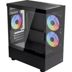 Gabinete Gamer Aerocool Viewport Black *Com 3 Fans Led Argb* - Micro-ATX e Mini-ITX