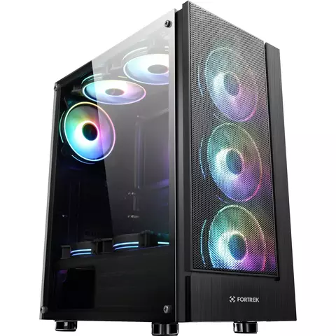 Gabinete Gamer Fortrek Cruiser Black *Com 3 Fans Led Rgb* *Com Controladora* - ATX, Micro-ATX e Mini-ITX