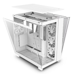 Gabinete Gamer NZXT H9 Flow White *Com 4 Fans Sem Led* Painel de Vidro Ininterrupto - ATX, Micro-ATX e Mini-ITX