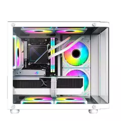 Gabinete Gamer Hayom White GB1799 *Com 4 Fans Led Rgb Controlável* - Micro-ATX e Mini-ITX - comprar online