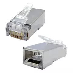 Conector Blindado RJ45 Cat6 Exbom CONT-RJ45C6M100 Gigabit (100 Unidades) - comprar online