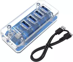 Hub USB 3.0 4 Portas Knup KP-HB517 Transparente - comprar online