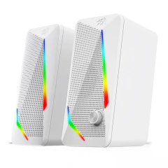 Caixa de Som Gamer Redragon Waltz White, RGB, Stereo 2.0, 3.5mm, 2x5W, GS510W - comprar online