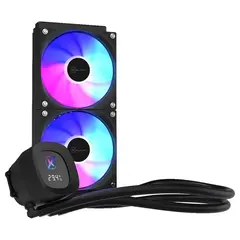 Water Cooler Kalkan Aura Digital 240mm Led ARGB, Com Display, Intel/AMD LGA1851/AM5 TPD: 250W ± 10% - KLK00100