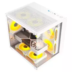 Gabinete Gamer Hayom White GB1797 *Com 4 Fans Led Rgb Controlável* - Micro-ATX e Mini-ITX - WZetta: Pcs, Eletrônicos, Áudio, Vídeo e mais