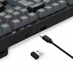 Teclado Semi Mecânico Redragon Crux Pro RGB Preto e Cinza Tri-Mode (Bluetooth/Wireless/USB) Full Size K518RGB-PRO-GB na internet