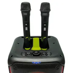 Caixa de Som Bluetooth Amp Get Cube 2, Com 2 Microfones 250W RMS Led Rgb USB/MicroSD/BT/FM/AUX(P2)/MIC(P10) - comprar online