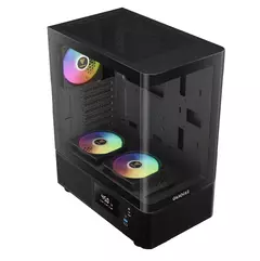Gabinete Gamer Gamdias Atlas E2 CG Black Com Display Digital *Com 3 Fans ARGB* - ATX, Micro-ATX e Mini-ITX - loja online