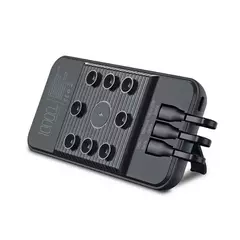 Carregador Portátil por Indução Get 10.000mAh 3 em 1 Cabo (USB-C/MicroUSB/Light) com Ventosa (1 Saídas USB) - 1 Ano de Garantia na internet