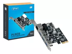 Placa de Rede/USB PCI RJ45 10/100/1000Mbps e 3 USB 3.0 Knup KP-PL908 na internet