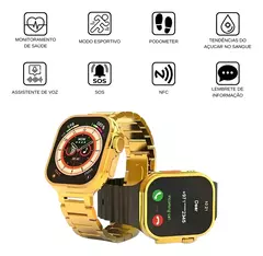Smartwatch M9 Ultra Max Gold 49mm Pulseira Dourado na internet