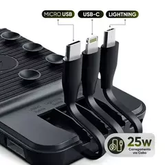 Carregador Portátil por Indução Get 10.000mAh 3 em 1 Cabo (USB-C/MicroUSB/Light) com Ventosa (1 Saídas USB) - 1 Ano de Garantia - WZetta: Pcs, Eletrônicos, Áudio, Vídeo e mais