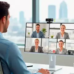 Webcam Get Pro 2K Quad HD 2560P 30FPS Com Microfone e Correção de Luz Automática - WZetta: Pcs, Eletrônicos, Áudio, Vídeo e mais