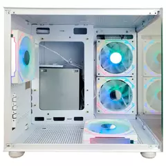 Imagem do Gabinete Gamer Hayom White GB1797 *Com 4 Fans Led Rgb Controlável* - Micro-ATX e Mini-ITX