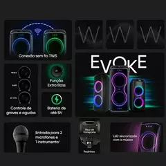 Caixa de Som Bluetooth Amp Get Evoke 1001 1000W RMS Led Rgb USB/SD/BT/FM/AUX/2 MIC/Entrada de guitarra - WZetta: Pcs, Eletrônicos, Áudio, Vídeo e mais