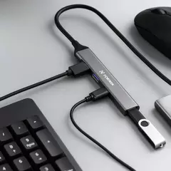Hub USB-C 4 Portas Fortrek DC41 (1P 3.0/ 3P 2.0) - WZetta: Pcs, Eletrônicos, Áudio, Vídeo e mais