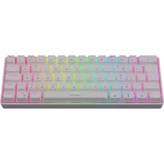 Imagem do Teclado Mecânico 65% Fortrek Gravity Air Compact White RGB Tri-Mode (Bluetooth/Wireless/USB) Recarregável Switch Brown