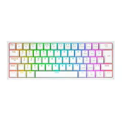 Teclado Mecânico 60% Redragon Fizz Pro White RGB Bluetooth/Wireless Recarregável Switch Brown - loja online