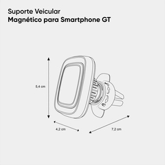 Suporte para Celular Veicular GT Magnético - WZetta: Pcs, Eletrônicos, Áudio, Vídeo e mais