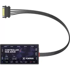 Imagem do Controladora de Fan PWM e Led 3P ARGB 5V Fortrek Controller Hub com Controle para *6 Fans PWM e *7 Led 3P 5V