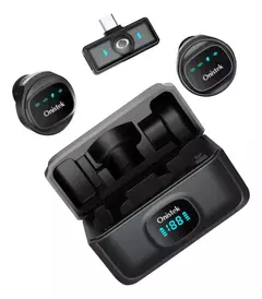 Kit Case com 2 Microfone de Lapela Sem Fio Onistek ON-MC828 Black USB-C - loja online