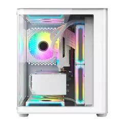 Gabinete Gamer Hayom White GB1799 *Com 4 Fans Led Rgb Controlável* - Micro-ATX e Mini-ITX - loja online