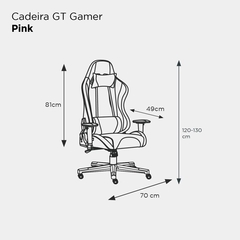 Cadeira Gamer Reclinável GT Pink com Almofadas de Pescoço e Lombar | GT Gamer - loja online