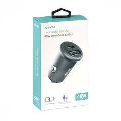 Imagem do Carregador Veicular Vinik 48W (2- 1USB 1USB-C) Quick Charge 3.0