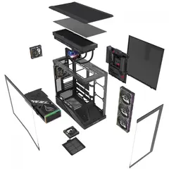 Imagem do Gabinete Gamer Round5 IceBox Black *Com 4 Fans* - ATX, Micro-ATX e Mini-ITX