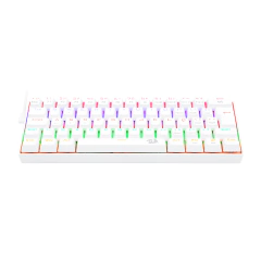 Imagem do Teclado Mecânico 60% Redragon Lakshmi White Rainbow Switch Blue