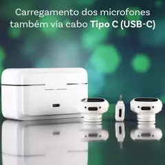 Imagem do Kit Case com 2 Microfone de Lapela Sem Fio Onistek ON-MC827 White Lightning iPhone