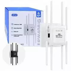 Repetidor WI-FI 5GHz Knup KP-RW408G Black 8 Antenas 1200Mbps - loja online