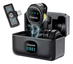 Imagem do Kit Case com 2 Microfone de Lapela Sem Fio Onistek ON-MC828 Black USB-C
