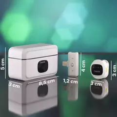 Kit Case com 2 Microfone de Lapela Sem Fio Onistek ON-MC827 White Lightning iPhone