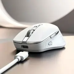 Imagem do Mouse Sem Fio Bluetooth/USB Get Silence Branco, 7 Botões, 1.600DPI, Recarregável