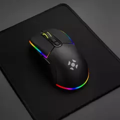 Mouse Gamer Fortrek Striker Air Black, RGB, Wireless, BT, 16000 DPI, 9 Botões Programáveis, Sensor PixArt 3311, Recarregável