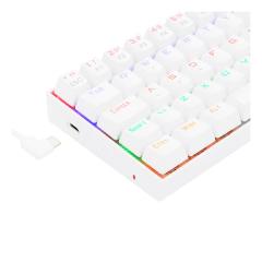 Teclado Mecânico 60% Redragon Lakshmi White Rainbow Switch Blue