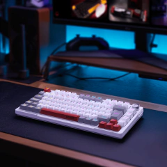 Teclado Mecânico 75% Pcyes Arkeum White Ghost Switch Blue - comprar online
