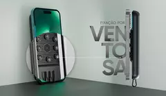 Carregador Portátil por Indução Get 10.000mAh 3 em 1 Cabo (USB-C/MicroUSB/Light) com Ventosa (1 Saídas USB) - 1 Ano de Garantia na internet