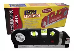 Nível a Laser Nivelador Pro 3 Estágio + Trena 2.5m + Régua 15cm - WZetta: Pcs, Eletrônicos, Áudio, Vídeo e mais