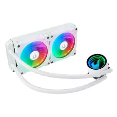 Water Cooler Rise Mode Aura Frost Pro White 240mm Led ARGB (*Ligar Led na Placa Mãe ARGB 3 Pinos 5V) Intel/AMD LGA1700/2066/2011 | AM4 TDP: 220W - RM-WCZ-06-ARGB