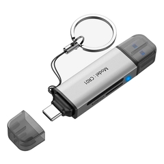 Leitor de Cartao SD / MicroSD Hiksemi Super USB e USB-C, Aluminio - HS-HUB-CR01